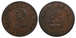 LOWER-CANADA TOKEN -  MONTREAL 1816 HALF PENNY TOKEN -  LOWER-CANADA TOKENS