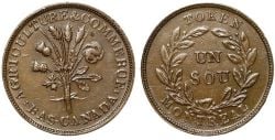 LOWER-CANADA TOKEN -  NO DATE REVERSE WREATH/AGRICULTURE & COMMERCE BAS-CANADA, CUIVRE (G) -  JETONS DU BAS-CANADA NO DATE