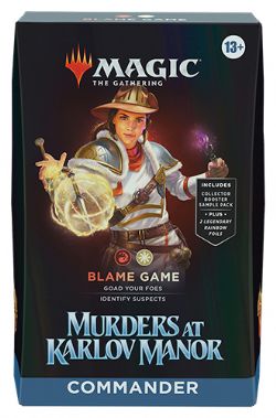 MAGIC THE GATHERING -  BLAME GAME - DECK COMMANDER (ANGLAIS) -  MURDERS AT KARLOV MANOR