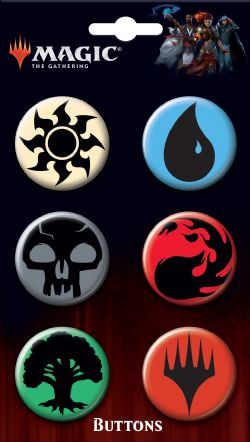 MAGIC THE GATHERING -  ENSEMBLE DE 6 BADGES ''MTG MANA''
