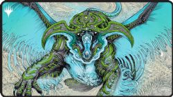 MAGIC THE GATHERING -  SURFACE DE JEU - BORDURES SURJETÉE NOIRE - URENI (61 X 33 CM) -  TARKIR : LA TEMPÊTE DES DRAGONS