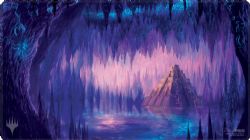 MAGIC THE GATHERING -  SURFACE DE JEU - CAVERNES DES ÂMES - BORDURE  SURJETÉE BLANCHE (61 CM X 33 CM) -  LES CAVERNES OUBLIÉES D'IXALAN