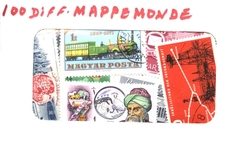 MAPPEMONDE -  100 DIFFÉRENTS TIMBRES - MAPPEMONDE