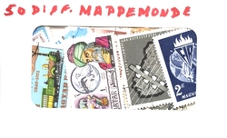 MAPPEMONDE -  50 DIFFÉRENTS TIMBRES - MAPPEMONDE