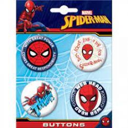 MARVEL -  ENSEMBLE DE 4 BADGES ''SPIDERMAN''