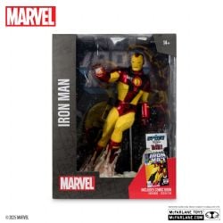 MARVEL -  FIGURINE D'IRON MAN AVEC SCÈNE ET COMIC (BASÉ SUR IRON MAN #256) 1/6 -  MCFARLANE TOYS