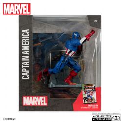 MARVEL -  FIGURINE DE CAPTAIN AMERICA AVEC SCÈNE (CAPTAIN AMERICA #100) 1/10 -  MARVEL COLLECTION