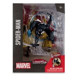 MARVEL -  FIGURINE DE SPIDER-MAN (COSTUME SYMBIOTE) AVEC SCÈNE ET COMIC (BASÉ SUR THE AMAZING SPIDER-MAN #300) 1/6 -  MCFARLANE TOYS