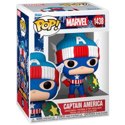 MARVEL -  FIGURINE POP! EN VINYLE DE CAPITAINE AMERICA DE NOËL (10 CM) 1438