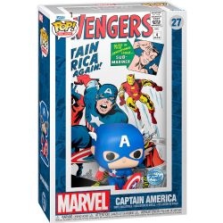 MARVEL -  FIGURINE POP! EN VINYLE DE DE LA COUVERTURE DE COMIC AVENGERS #4 AVEC CAPITAINE AMERICA (10 CM) 27