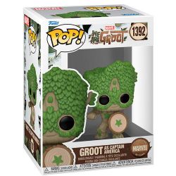 MARVEL -  FIGURINE POP! EN VINYLE DE GROOT EN CAPITAINE AMERICA (10 CM) -  WE ARE GROOT 1392