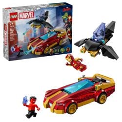 MARVEL -  LA VOITURE D'IRON MAN ET BLACK PANTHER CONTRE HULK ROUGE (295 PIÈCES) 76310