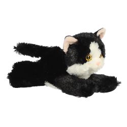 MAYNARD LE CHAT NOIR ET BLANC (20 CM) -  MINI FLOPSIE