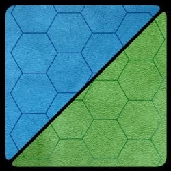 MEGAMAT -  RÉVERSIBLE BLEU-VERT : HEXAGONES DE 1