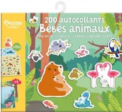 MES AUTOCOLLANTS -  BÉBÉS ANIMAUX (MULTILINGUE) -  MA POCHETTE DE JEUX