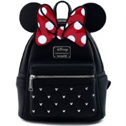 MICKEY ET SES AMIS -  SAC À DOS MATELASSÉ CLASSIQUE  DE MINNIE MOUSSE AVEC NOUED ET OREILLES -  LOUNGEFLY