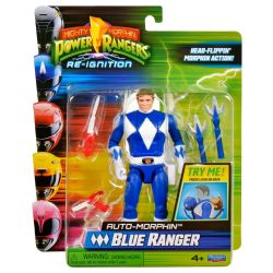 MIGHTY MORPHIN POWER RANGERS -  FIGURINE ARTICULÉE AUTO-MORPHIN DU RANGER BLEU -  RE-IGNITION