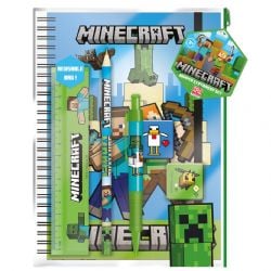 MINECRAFT -  ENSEMBLE DE PAPETERIE AVEC CAHIER DE NOTE