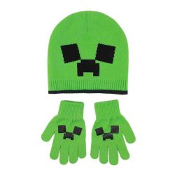 MINECRAFT -  TUQUE RÉVERSIBLE ET 2 PAIRES DE GANTS 