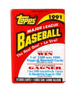 MLB TOPPS 1991 PAQUET DE 10 CARTES