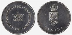 MÉDAILLES -  MÉDAILLE DE LA CONFÉDÉRATION DE 1967 EN ARGENT (PL) -  PIÈCES DU CANADA 1967