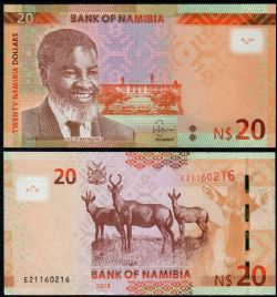 NAMIBIE -  20 DOLLARS 2018 (UNC) 17B