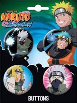 NARUTO -  ENSEMBLE DE 4 BADGES ''NARUTO PERSONNAGES 2'' -  SHIPPUDEN