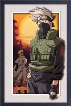 NARUTO -  IMAGE ENCADRÉE (BLANC) - KAKASHI (33CM X 48CM)