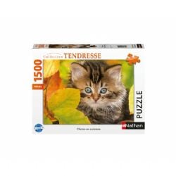 NATHAN -  CHATON EN AUTOMNE (1500 PIECES) -  COLLECTION TENDRESSE