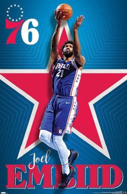 NBA 76ERS DE PHILADELPHIA -  AFFICHE JOEL EMBID 20 (55 CM X 86 CM)