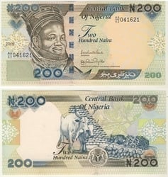 NIGERIA -  200 NAIRA 2009 (UNC) 29H