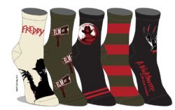 NIGHTMARE ON ELM STREET -  5 PAIRES DE BAS DE QUART -  CINÉMA D'HORREUR