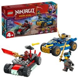 NINJAGO -  LE DUEL DE VOITURES DE COURSE ENTRE ROGUE ET DRIX (111 PIÈCES) 71840