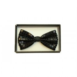NOEUD PAPILLON -  NOEUD PAPILLON - NOIR À PAILLETTES