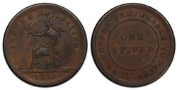 NOUVELLE ÉCOSSE -  1838 JETON DU ONE STIVER / PURE COPPER PREFERABLE TO PAPER (VF) -  1838 NOVA SCOTIA TOKENS