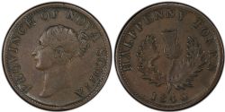 NOUVELLE ÉCOSSE -  1840 SEMI-REGAL HALF PENNY TOKEN PETIT 0 -  1840 NOVA SCOTIA TOKENS