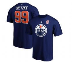 OILERS D'EDMONTON -  T-SHIRT WAYNE GRETZKY #99 BLEU MARIN