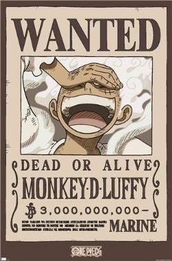 ONE PIECE -  AFFICHE MONKEY D LUFFY WANTED (56 CM X 86.5 CM)