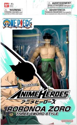 ONE PIECE -  FIGURINE ARTICULÉE DE RORONOA ZORO (THREE SWORD STYLE) -  ANIME HEROES