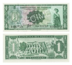 PARAGUAY -  1 GUARANI 1952-1963 (UNC) 193A