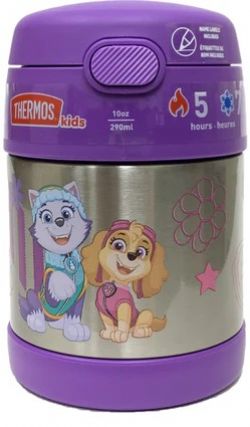 PAT'PATROUILLE -  THERMOS FUNTAINER - CONTENANT POUR ALIMENT AVEC BOUTON POUSSOIR - MAUVE (290ML)