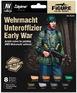 PEINTURE VALLEJO -  ALPINE WEHRMACHT FIGURE COLOR SERIES -  PAINT SET VAL #70246