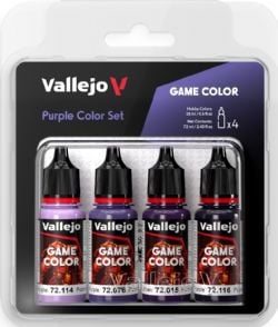 PEINTURE VALLEJO -  ENSEMBLE DE COULEURS VIOLETTES -  GAME COLOR VAL #72382