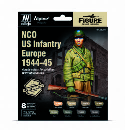 PEINTURE VALLEJO -  NCO US INFANTRY EUROPE FIGURE COLOR SERIES -  PAINT SET VAL #70244