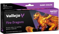 PEINTURE VALLEJO -  PACK DE 8 JEU DE PEINTURE POUR DRAGONS DE FEU -  GAME COLOR VAL #72196