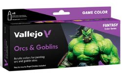 PEINTURE VALLEJO -  PACK DE 8 JEU DE PEINTURE POUR ORCS ET GOBLINS FANTASY COLOR SERIES -  GAME COLOR VAL #72192