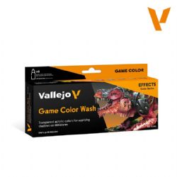 PEINTURE VALLEJO -  PACK DE 8 LAVAGE DES COULEURS DE JEU (18ML) EFFECTS COLOR SERIES -  GAME COLOR VAL #72190