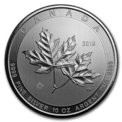 PIÈCE DE 10 ONCES EN ARGENT PUR - MAGNIFIQUES FEUILLES D'ÉRABLE -  PIÈCES DU CANADA 2019