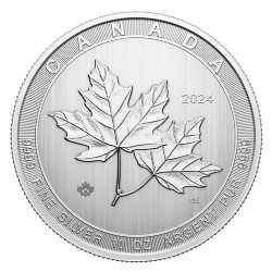 PIÈCE DE 10 ONCES EN ARGENT PUR - MAGNIFIQUES FEUILLES D'ÉRABLE -  PIÈCES DU CANADA 2024