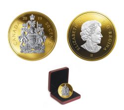 PIÈCES DE GRANDE TAILLE AVEC PLACAGE D'OR INVERSÉ -  50 CENTS -  PIÈCES DU CANADA 2019 05